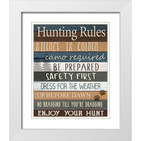 Hunting Rules v2 White Modern Wood Framed Art Print with Double Matting by Allen, Kimberly