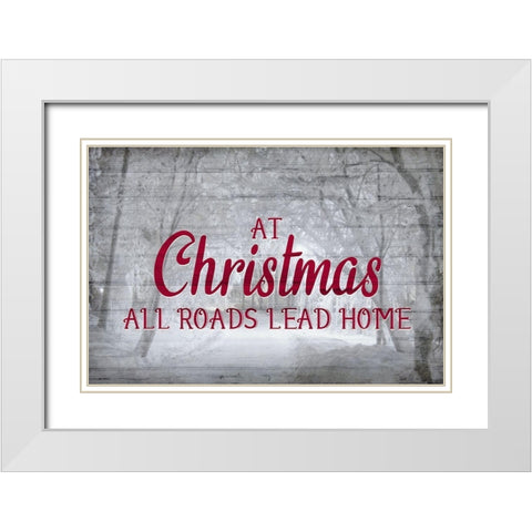 At Christmas White Modern Wood Framed Art Print with Double Matting by Allen, Kimberly