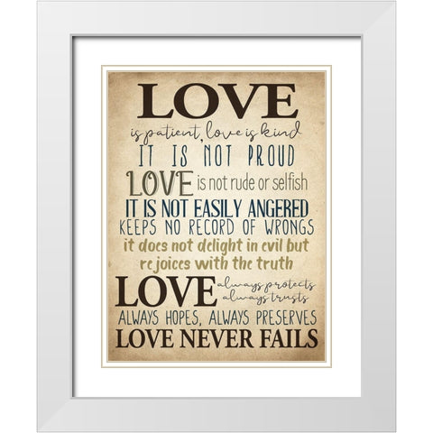 Love Is White Modern Wood Framed Art Print with Double Matting by Allen, Kimberly