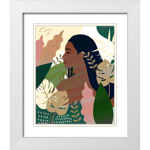 Beauty 1 White Modern Wood Framed Art Print with Double Matting by Allen, Kimberly