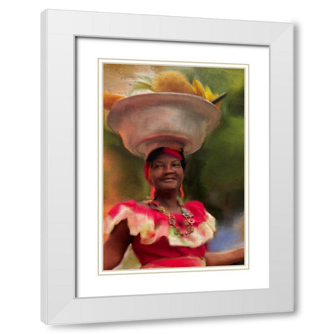 Fruit Bowl White Modern Wood Framed Art Print with Double Matting by Allen, Kimberly