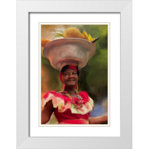 Fruit Bowl White Modern Wood Framed Art Print with Double Matting by Allen, Kimberly