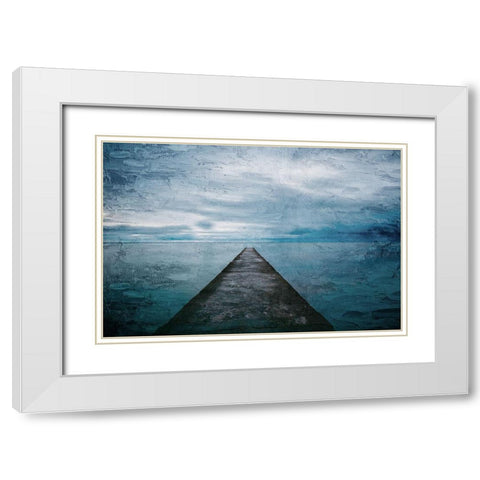 Dock White Modern Wood Framed Art Print with Double Matting by Allen, Kimberly