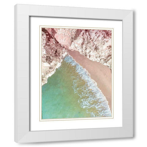Beach Cliffs White Modern Wood Framed Art Print with Double Matting by Allen, Kimberly