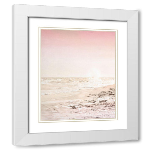 Beach Pink 2 White Modern Wood Framed Art Print with Double Matting by Allen, Kimberly