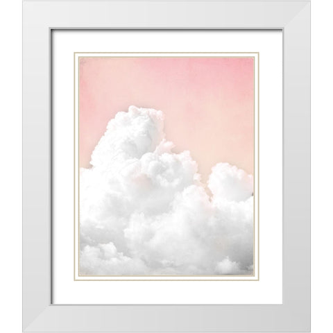 Pink Clouds White Modern Wood Framed Art Print with Double Matting by Allen, Kimberly