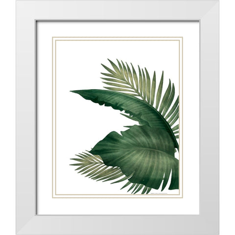 Palms 3 White Modern Wood Framed Art Print with Double Matting by Allen, Kimberly