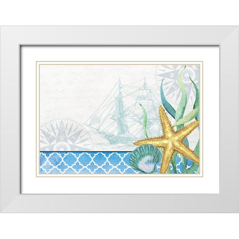 Bayside 5 White Modern Wood Framed Art Print with Double Matting by Allen, Kimberly