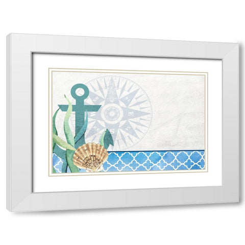 Bayside 6 White Modern Wood Framed Art Print with Double Matting by Allen, Kimberly