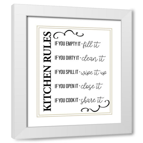 Kitchen Rules White Modern Wood Framed Art Print with Double Matting by Allen, Kimberly