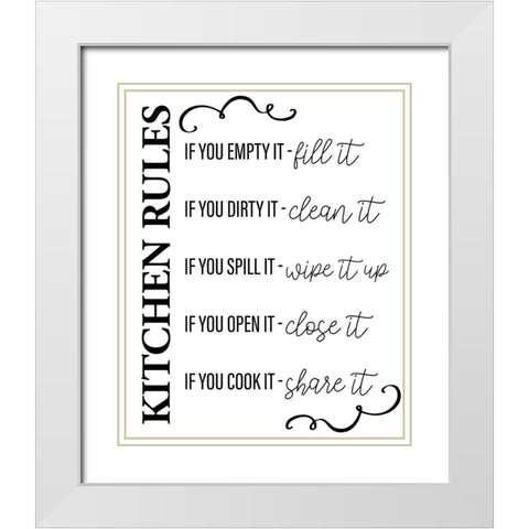 Kitchen Rules White Modern Wood Framed Art Print with Double Matting by Allen, Kimberly