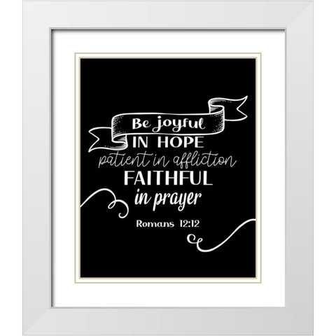 Be Joyful White Modern Wood Framed Art Print with Double Matting by Allen, Kimberly
