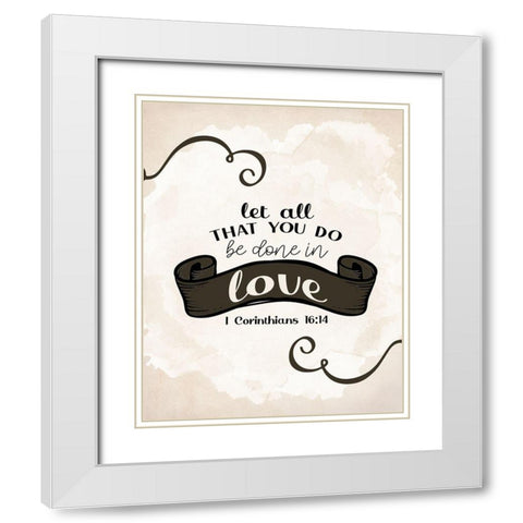 Let All White Modern Wood Framed Art Print with Double Matting by Allen, Kimberly