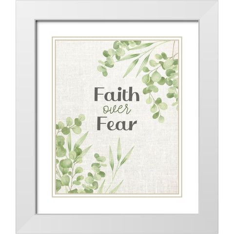 Faith over Fear White Modern Wood Framed Art Print with Double Matting by Allen, Kimberly