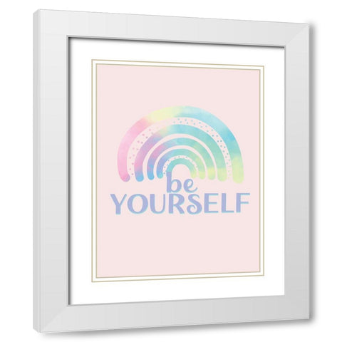 Be Yourself White Modern Wood Framed Art Print with Double Matting by Allen, Kimberly