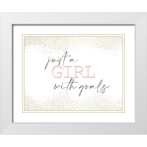 Just a Girl White Modern Wood Framed Art Print with Double Matting by Allen, Kimberly