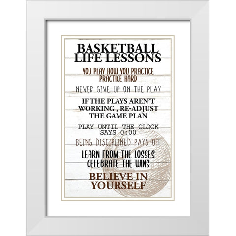 Basketball Life White Modern Wood Framed Art Print with Double Matting by Allen, Kimberly