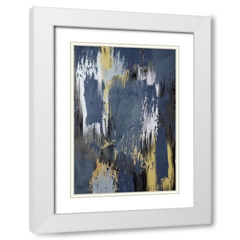 Painted Strokes 1 V2 White Modern Wood Framed Art Print with Double Matting by Allen, Kimberly