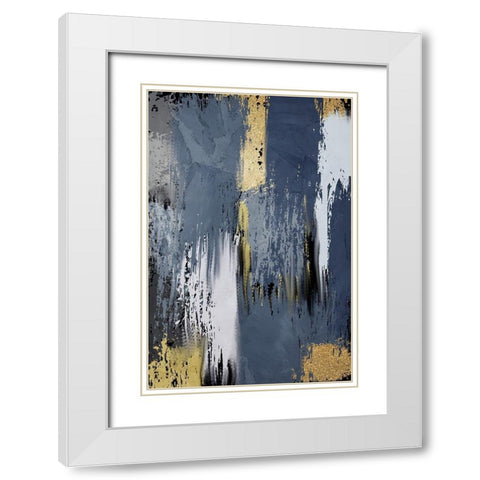 Painted Strokes 2 V2 White Modern Wood Framed Art Print with Double Matting by Allen, Kimberly