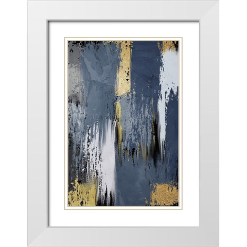 Painted Strokes 2 V2 White Modern Wood Framed Art Print with Double Matting by Allen, Kimberly