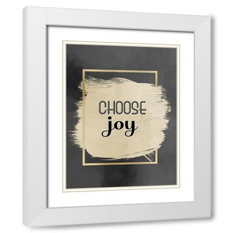 Choose Joy White Modern Wood Framed Art Print with Double Matting by Allen, Kimberly