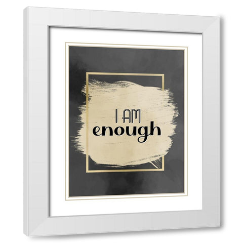 Enough White Modern Wood Framed Art Print with Double Matting by Allen, Kimberly