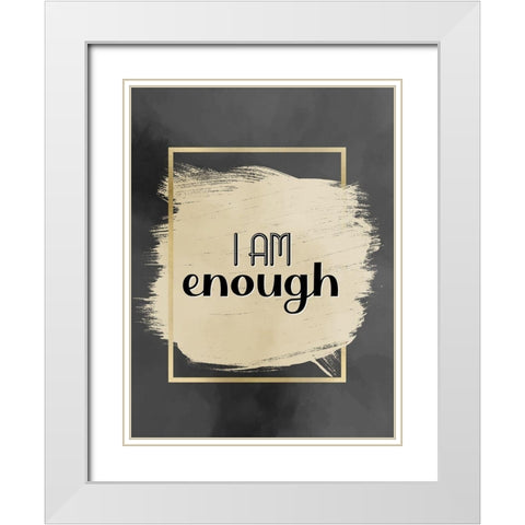 Enough White Modern Wood Framed Art Print with Double Matting by Allen, Kimberly