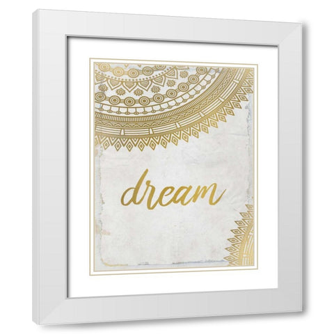 Wander Henna Gold 1 White Modern Wood Framed Art Print with Double Matting by Allen, Kimberly