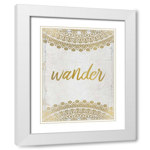 Wander Henna Gold 2 White Modern Wood Framed Art Print with Double Matting by Allen, Kimberly