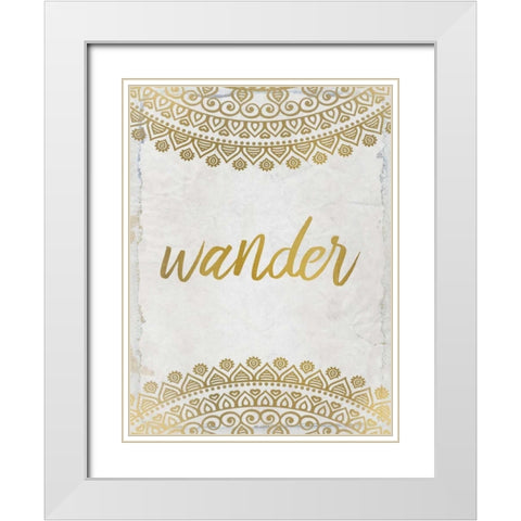 Wander Henna Gold 2 White Modern Wood Framed Art Print with Double Matting by Allen, Kimberly