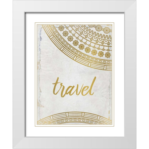 Wander Henna Gold 3 White Modern Wood Framed Art Print with Double Matting by Allen, Kimberly