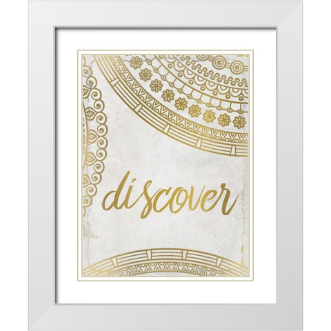 Wander Henna Gold 5 White Modern Wood Framed Art Print with Double Matting by Kimberly, Allen