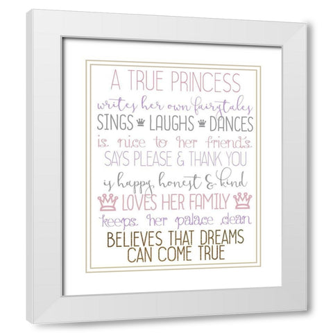 A True Princess 2 White Modern Wood Framed Art Print with Double Matting by Allen, Kimberly