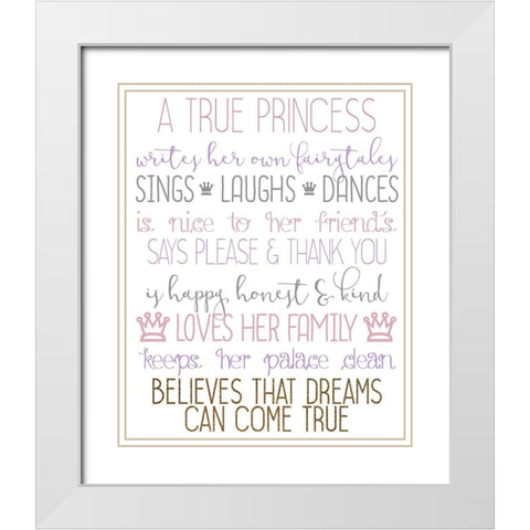 A True Princess 2 White Modern Wood Framed Art Print with Double Matting by Allen, Kimberly