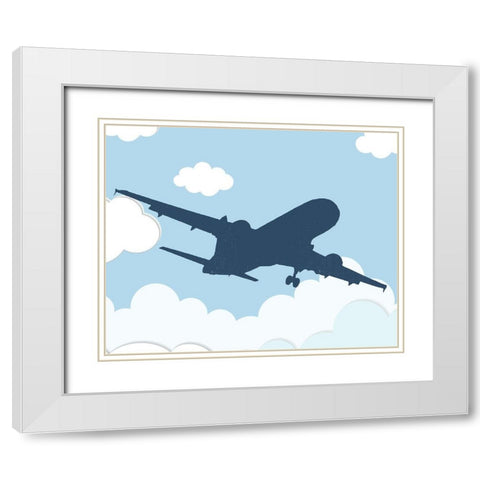 Jet 1 White Modern Wood Framed Art Print with Double Matting by Allen, Kimberly