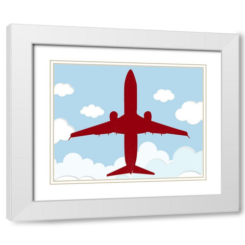 Jet 2 White Modern Wood Framed Art Print with Double Matting by Allen, Kimberly