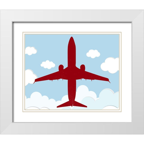 Jet 2 White Modern Wood Framed Art Print with Double Matting by Allen, Kimberly