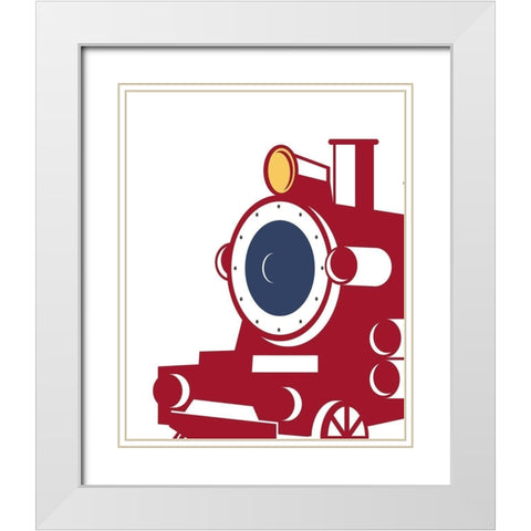 Eat Sleep Trains 3 White Modern Wood Framed Art Print with Double Matting by Allen, Kimberly