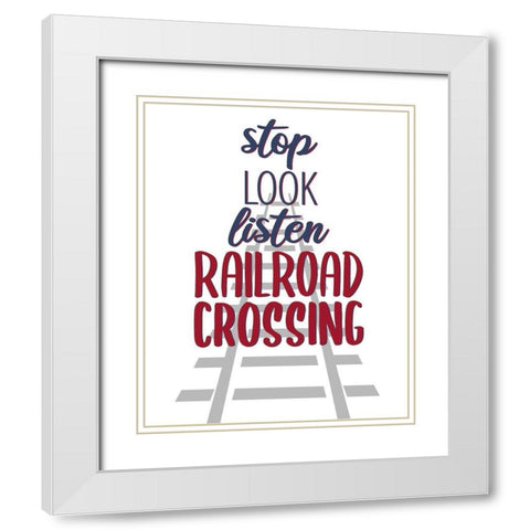 Railroad Track 3 V2 White Modern Wood Framed Art Print with Double Matting by Allen, Kimberly