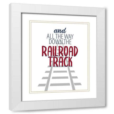 Railroad Track 3 White Modern Wood Framed Art Print with Double Matting by Allen, Kimberly