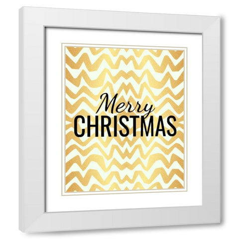 Merry Christmas White Modern Wood Framed Art Print with Double Matting by Allen, Kimberly