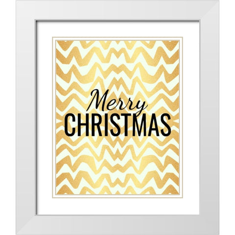 Merry Christmas White Modern Wood Framed Art Print with Double Matting by Allen, Kimberly