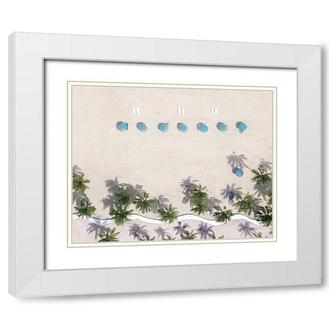 Aerial Beach 4 White Modern Wood Framed Art Print with Double Matting by Allen, Kimberly
