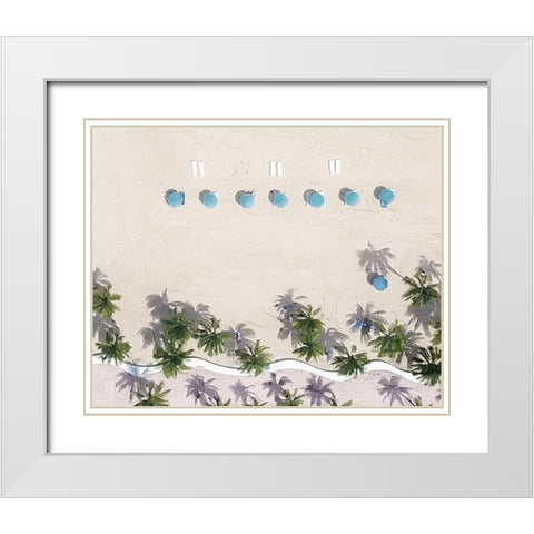 Aerial Beach 4 White Modern Wood Framed Art Print with Double Matting by Allen, Kimberly