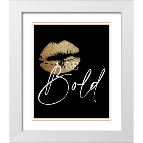 Bold Lips White Modern Wood Framed Art Print with Double Matting by Allen, Kimberly
