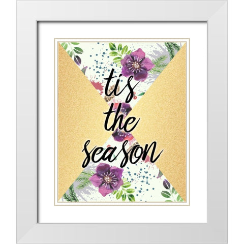 Tis the Season White Modern Wood Framed Art Print with Double Matting by Allen, Kimberly