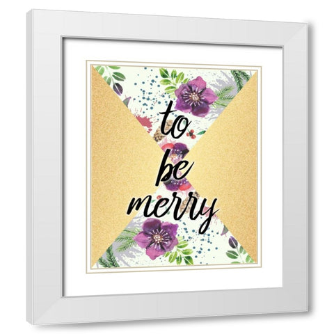 To be Merry White Modern Wood Framed Art Print with Double Matting by Allen, Kimberly