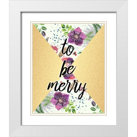 To be Merry White Modern Wood Framed Art Print with Double Matting by Allen, Kimberly