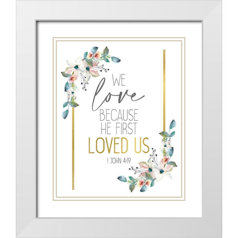 We Love White Modern Wood Framed Art Print with Double Matting by Allen, Kimberly