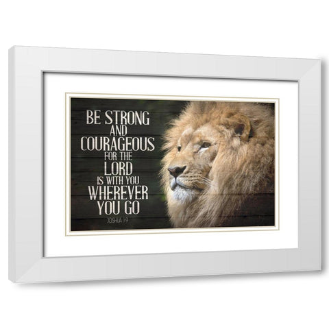 Be Strong White Modern Wood Framed Art Print with Double Matting by Allen, Kimberly